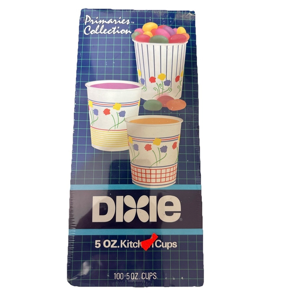Dixie Cups Throwback Pattern 5 oz 100 Count 1960's Pattern NEW Unopened-2 Pack